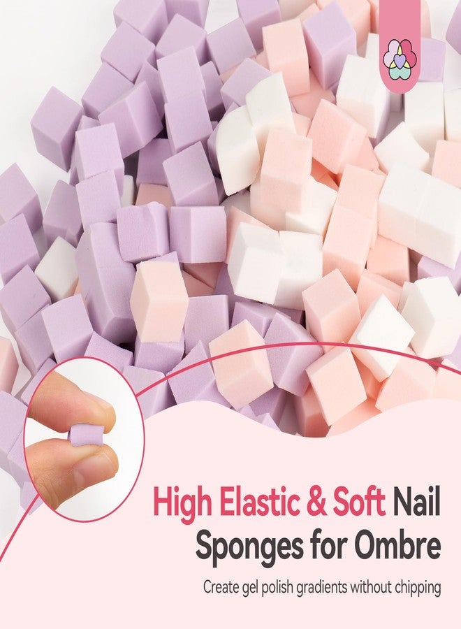 SAVILAND 100PCS Nail Sponges for Ombre: Purple Nail Art Sponges With Grabbing Pen Ombre Nail Sponge Gradient Nail Tools Aura Nails Ombre Nail Brush Professional Home DIY Nail Art Salon - Image 4